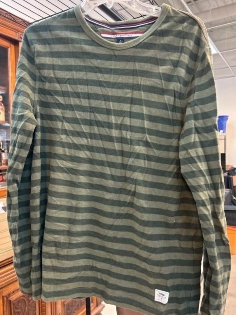 Tommy Hilfiger Green Striped Long-Sleeve Shirt